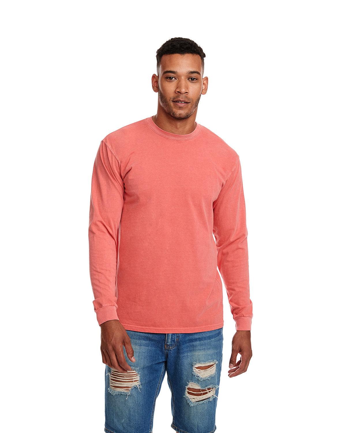 Adult Inspired Dye Long-Sleeve Crew with Pocket - Apparel Globe