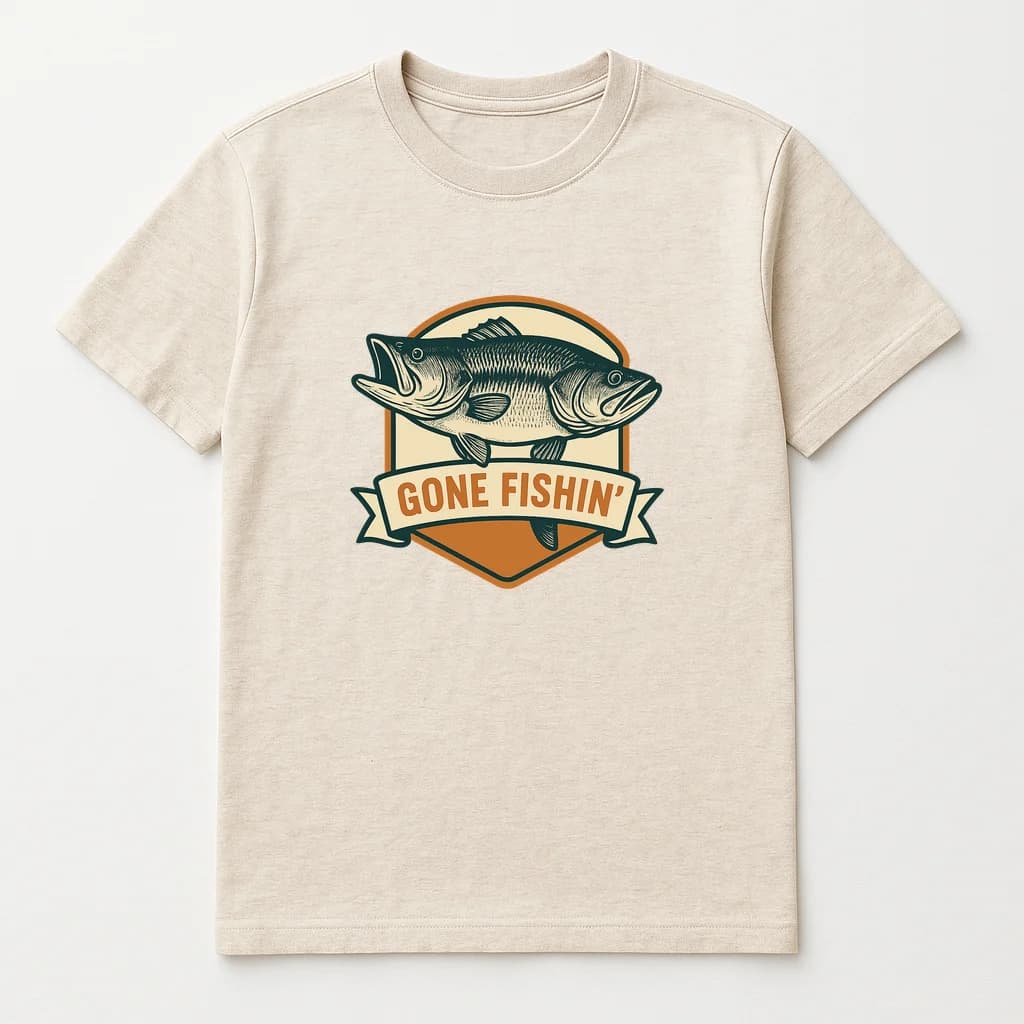 Gone Fishin’ Vintage Bass T-Shirt