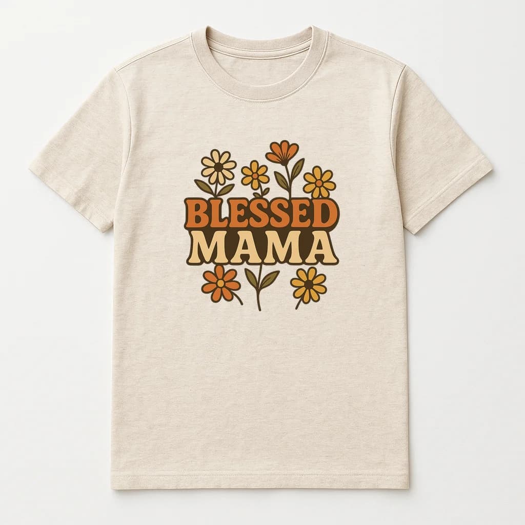 Blessed Mama Retro T-Shirt