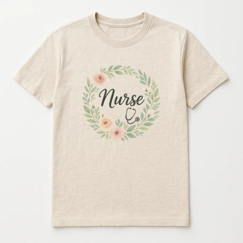 Floral Nurse T-Shirt