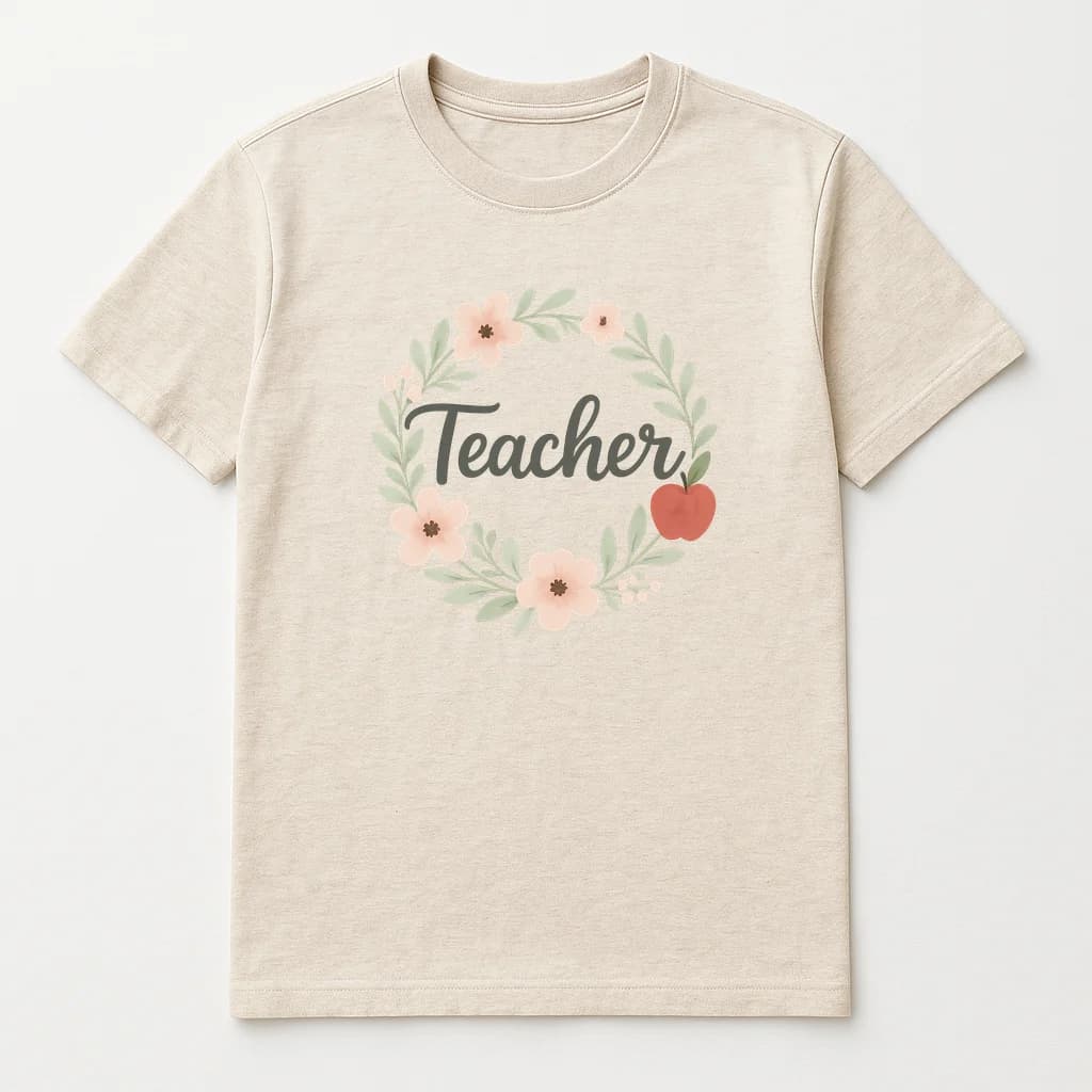 Cute Floral Teacher T-Shirt