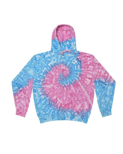 Colortone Unisex Tie-Dyed Full-Zip Hooded Sweatshirt. 8888