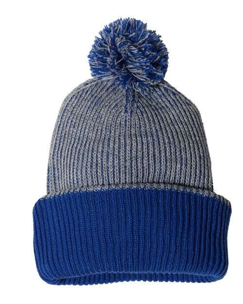 Sportsman 12" Speckled Pom-Pom Cuffed Beanie. SP70