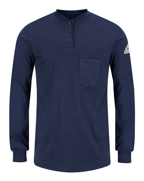 Bulwark Women's Long Sleeve Tagless Henley Shirt. SEL3