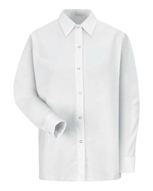 Red Kap Women's Long Sleeve Specialized Pocketless Poplin Work Shirt. SP15
