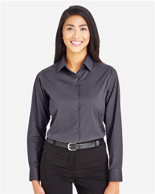 Devon & Jones Women's CrownLux Performance® Tonal Mini Check Woven Dress Shirt. DG535W