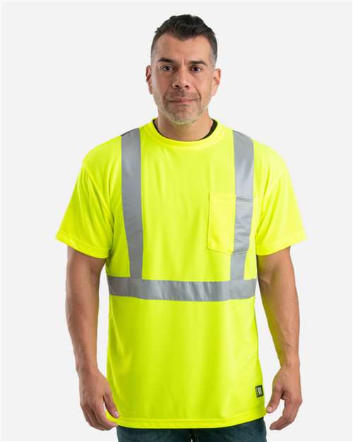 Berne Apparel Men's Tall Hi-Vis Class 2 Performance T-Shirt. HVK012T