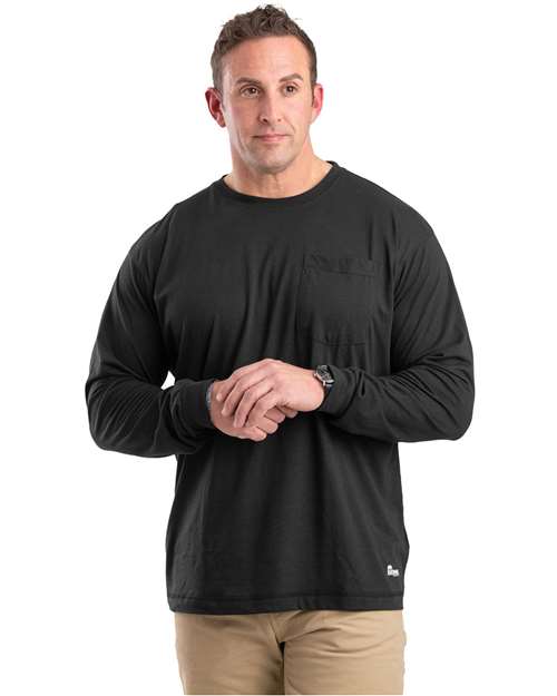 Berne Apparel Men's Tall Performance Long Sleeve Pocket T-Shirt. BSM39T