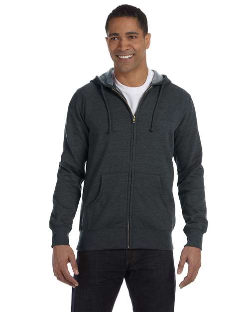 econscious Unisex Heathered Full-Zip Hooded Sweatshirt. EC5680
