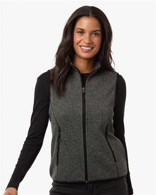North End Women's Jasper Jacquard Fleece Vest. NE731W