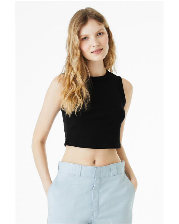 Bella + Canvas Ladies' Micro Ribbed Spaghetti Crop Tank: Chic Comfort and Style - Image 3