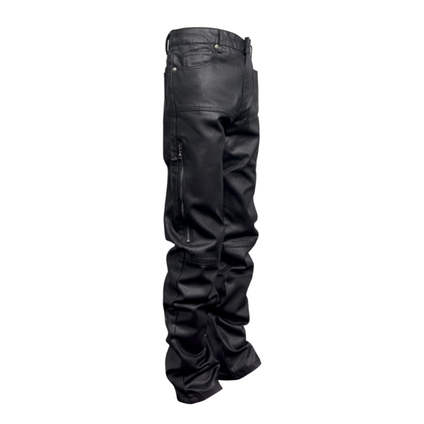 Designer Zip Black Roxed Pants Denim - Image 2