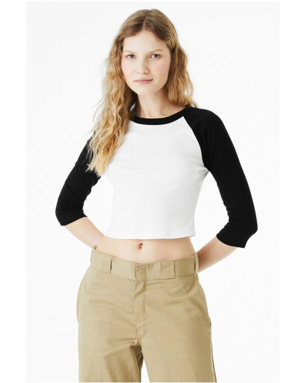 Effortless Charm: Bella + Canvas Ladies' Micro Ribbed 3/4 Raglan Baby Tee - Image 3