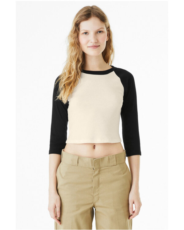 Effortless Charm: Bella + Canvas Ladies' Micro Ribbed 3/4 Raglan Baby Tee - Image 2