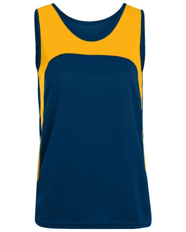 Ladies' Wicking Polyester Sleeveless Jersey with Contrast Inserts - Apparel Globe