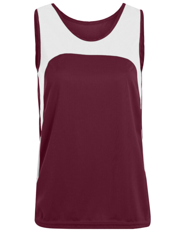 Ladies' Wicking Polyester Sleeveless Jersey with Contrast Inserts - Apparel Globe