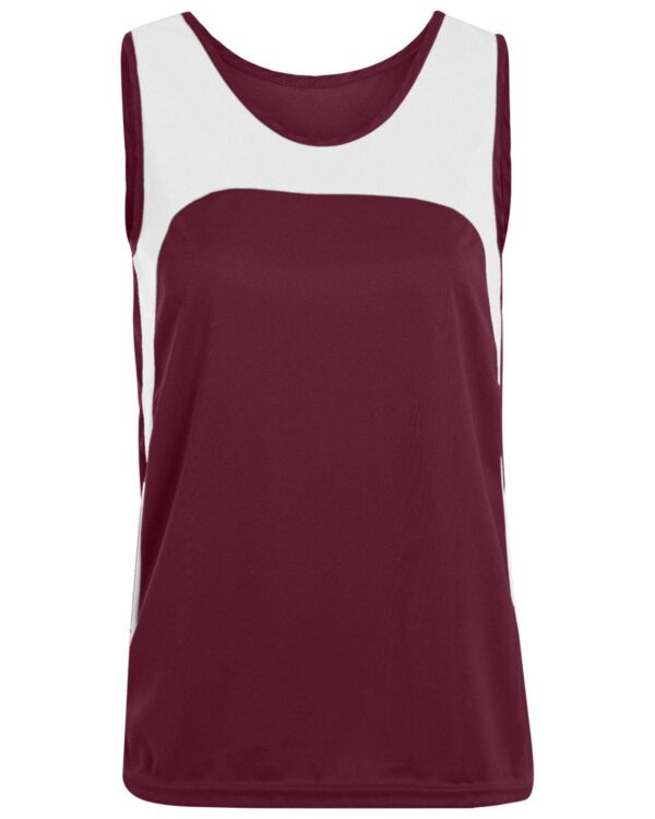 Ladies' Wicking Polyester Sleeveless Jersey with Contrast Inserts - Apparel Globe