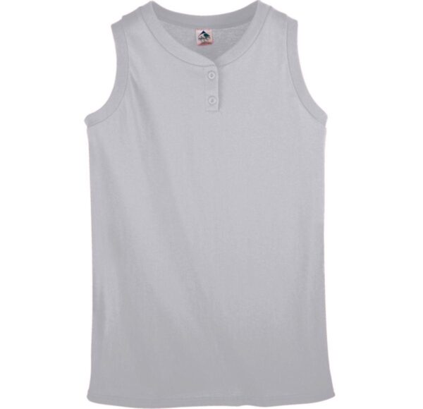 GIRLS SLEEVELESS TWO-BUTTON SOFTBALL JERSEY - Apparel Globe