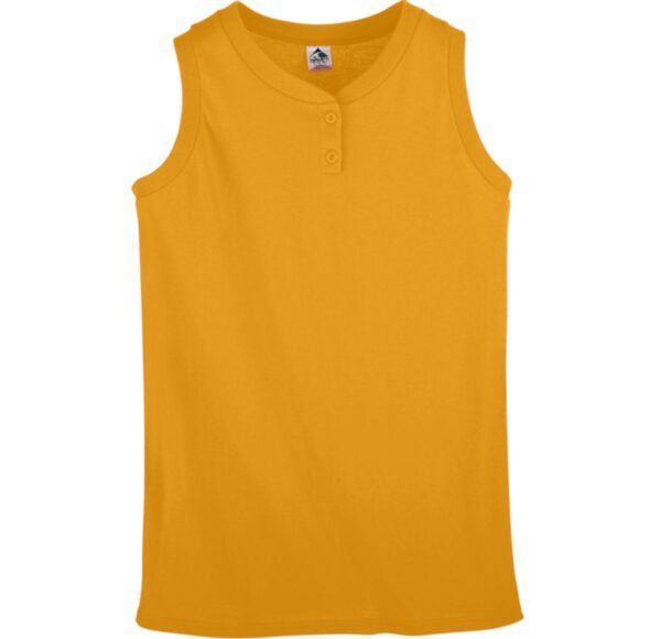 GIRLS SLEEVELESS TWO-BUTTON SOFTBALL JERSEY - Apparel Globe