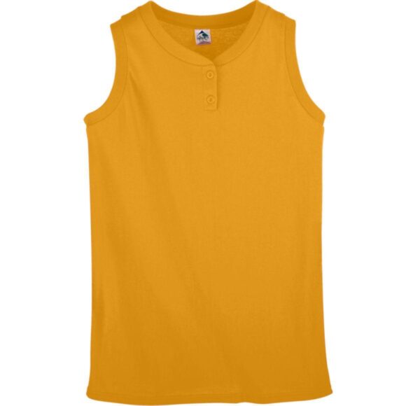 GIRLS SLEEVELESS TWO-BUTTON SOFTBALL JERSEY - Apparel Globe