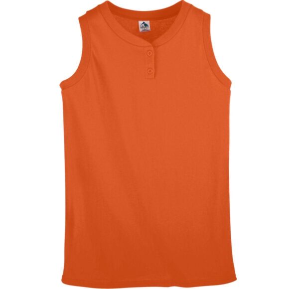 GIRLS SLEEVELESS TWO-BUTTON SOFTBALL JERSEY - Apparel Globe