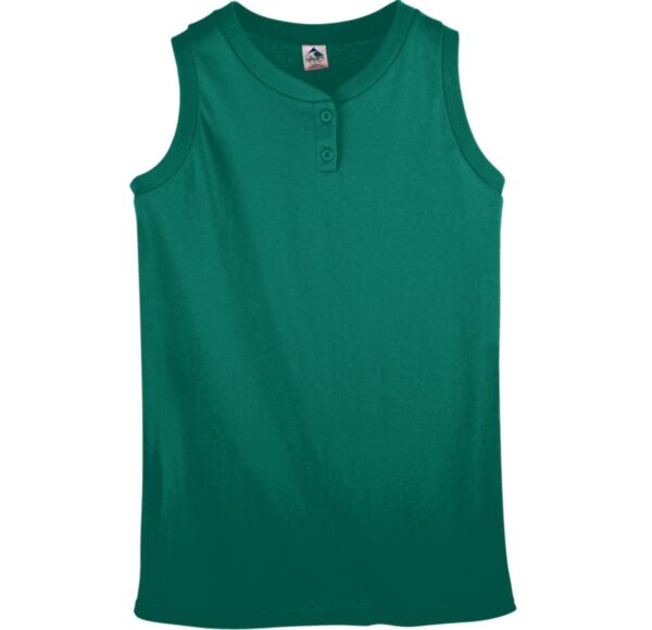 GIRLS SLEEVELESS TWO-BUTTON SOFTBALL JERSEY - Apparel Globe