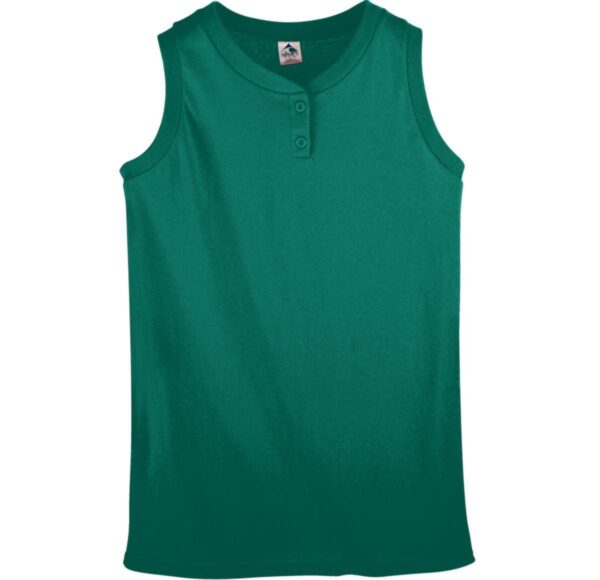 GIRLS SLEEVELESS TWO-BUTTON SOFTBALL JERSEY - Apparel Globe