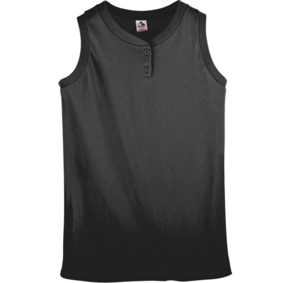 GIRLS SLEEVELESS TWO-BUTTON SOFTBALL JERSEY - Apparel Globe