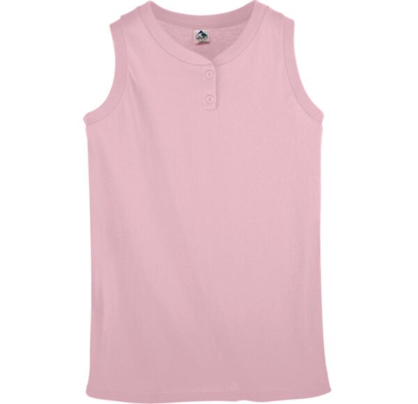 GIRLS SLEEVELESS TWO-BUTTON SOFTBALL JERSEY - Apparel Globe