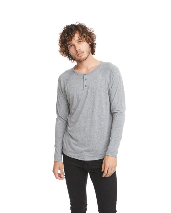 Men's Triblend Long-Sleeve Henley - Image 2
