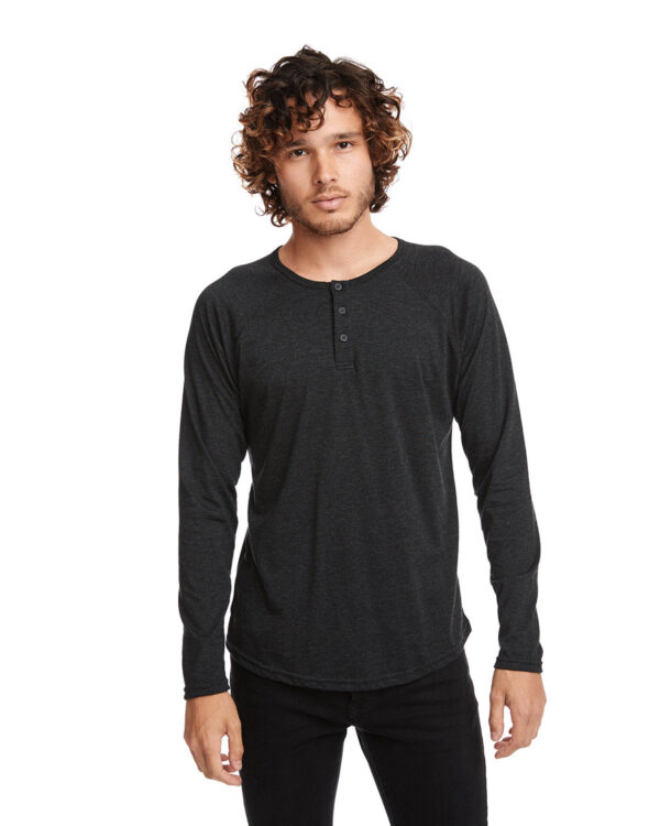 Men's Triblend Long-Sleeve Henley - Image 3
