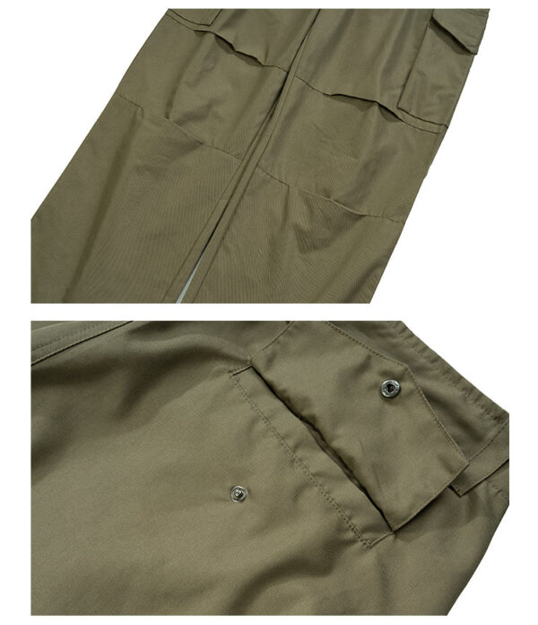 Big Pocket Knee Three-dimensional Cut Trendy Overalls - Image 5