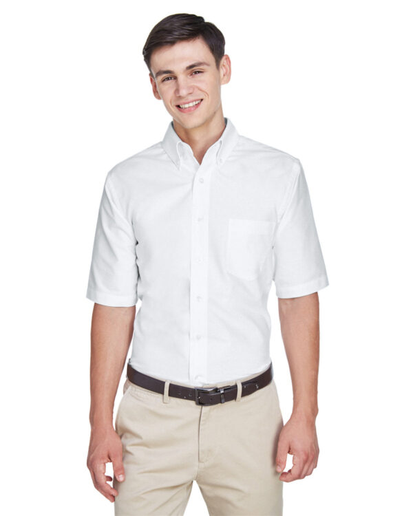 Effortless Elegance: UltraClub Men's Classic Wrinkle-Resistant Short-Sleeve Oxford Shirt - Image 8