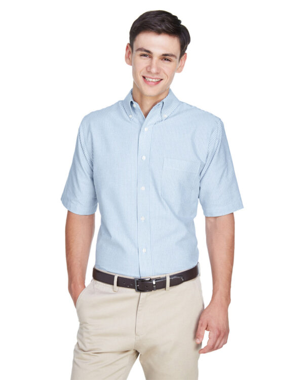 Effortless Elegance: UltraClub Men's Classic Wrinkle-Resistant Short-Sleeve Oxford Shirt