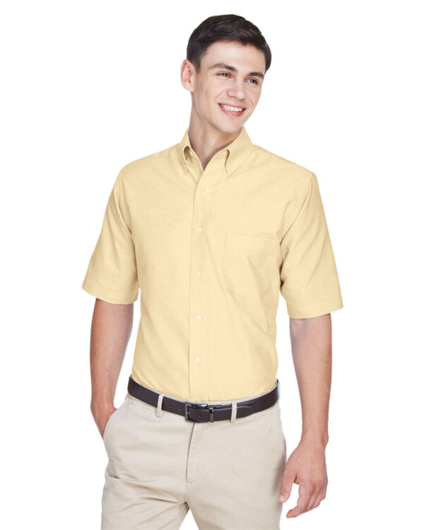 Effortless Elegance: UltraClub Men's Classic Wrinkle-Resistant Short-Sleeve Oxford Shirt - Image 2