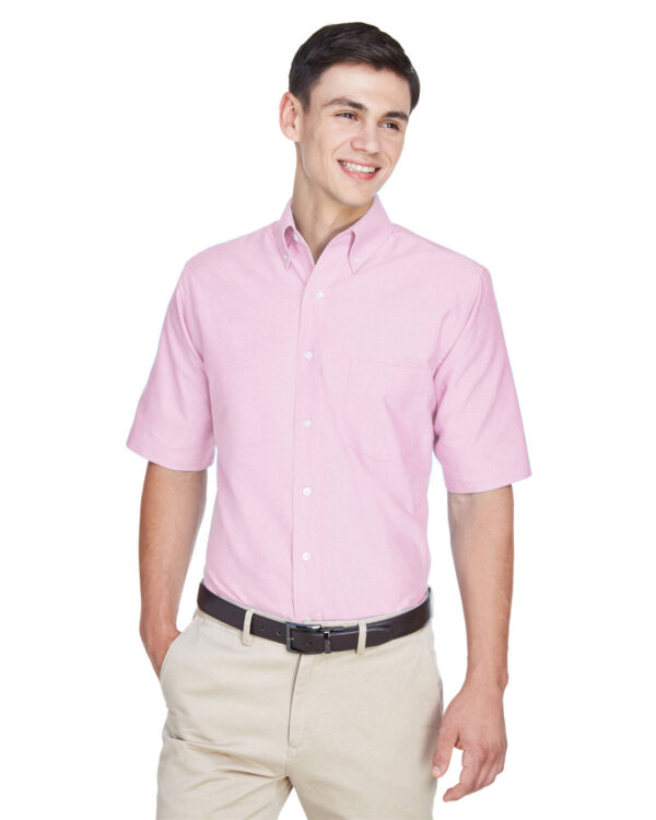 Effortless Elegance: UltraClub Men's Classic Wrinkle-Resistant Short-Sleeve Oxford Shirt - Image 6