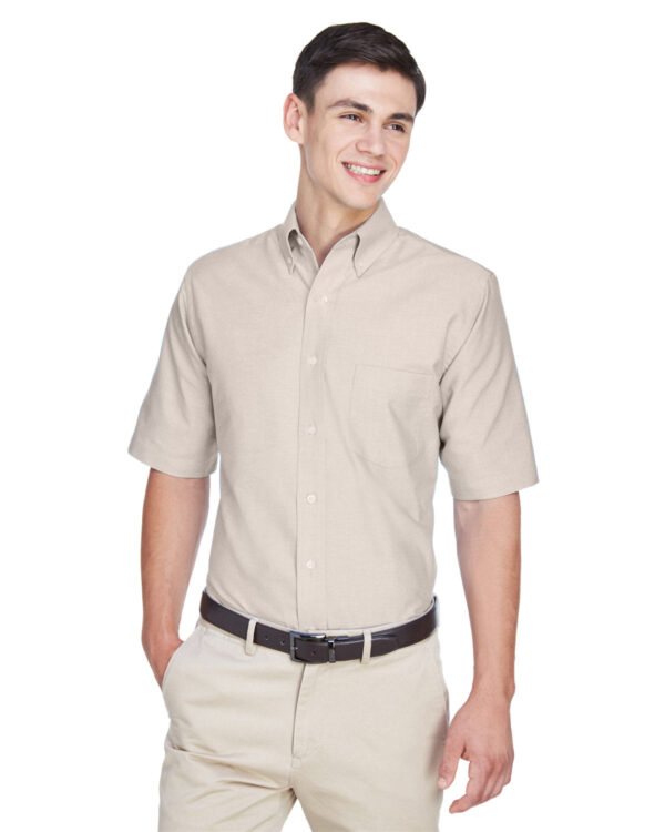 Effortless Elegance: UltraClub Men's Classic Wrinkle-Resistant Short-Sleeve Oxford Shirt - Image 7