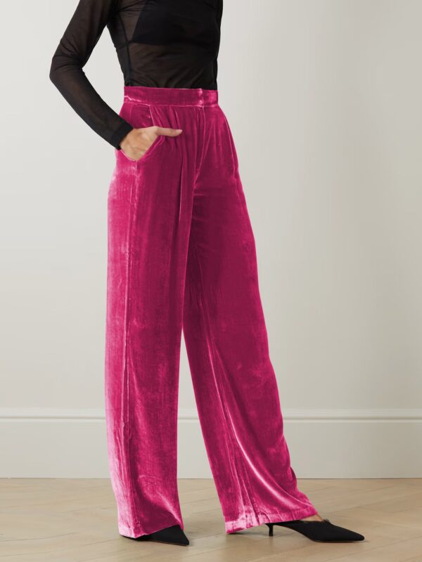 French Office Trousers Women Clothing Summer Gold Velvet Drooping Wide Leg Pants Loose Casual Pants for Women - Image 6