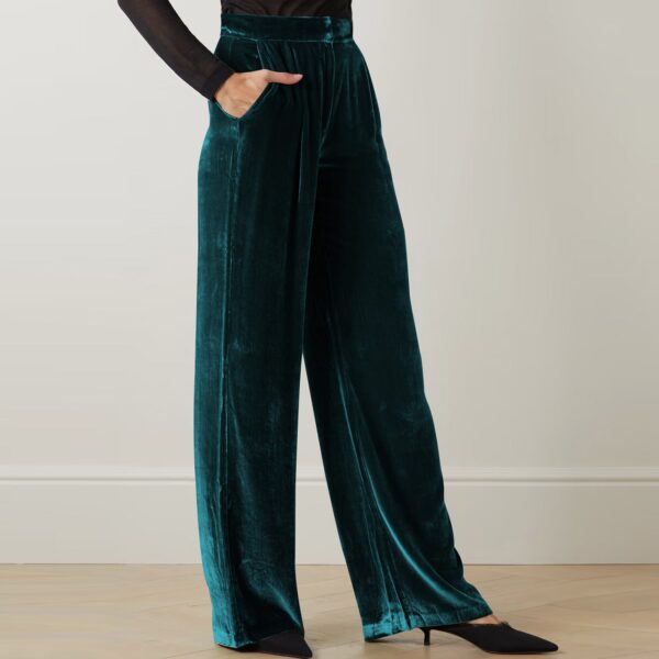 French Office Trousers Women Clothing Summer Gold Velvet Drooping Wide Leg Pants Loose Casual Pants for Women - Image 7