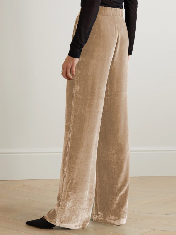French Office Trousers Women Clothing Summer Gold Velvet Drooping Wide Leg Pants Loose Casual Pants for Women - Image 3