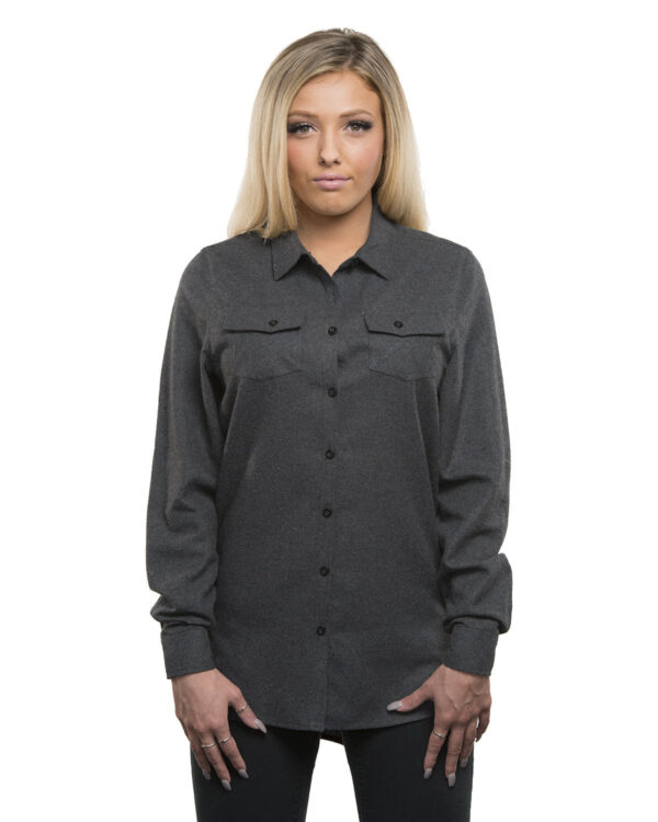 Burnside Ladies' Solid Flannel Shirt B5200 - Image 2