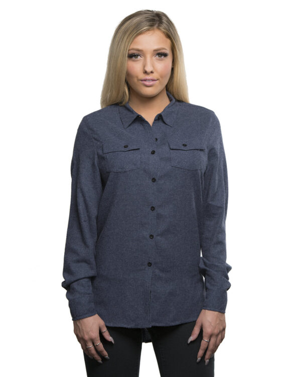 Burnside Ladies' Solid Flannel Shirt B5200 - Image 3