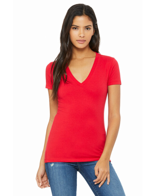 Bella + Canvas Ladies' Jersey Short-Sleeve Deep V-Neck Tee: Chic Style and Comfort - Image 13