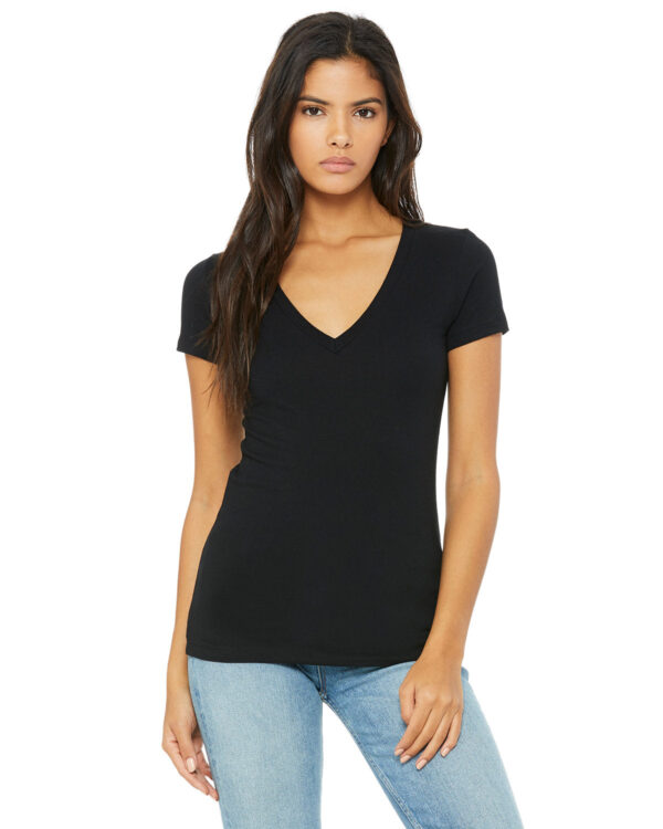 Bella + Canvas Ladies' Jersey Short-Sleeve Deep V-Neck Tee: Chic Style and Comfort - Image 3