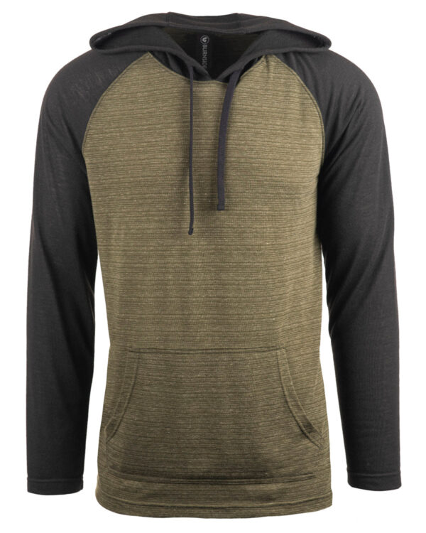 Burnside Adult Raglan Sleeve Striped Jersey Hooded T-Shirt B8127 - Image 3