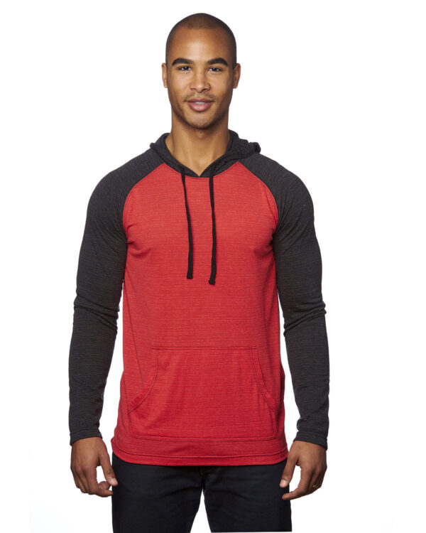 Burnside Adult Raglan Sleeve Striped Jersey Hooded T-Shirt B8127 - Image 4