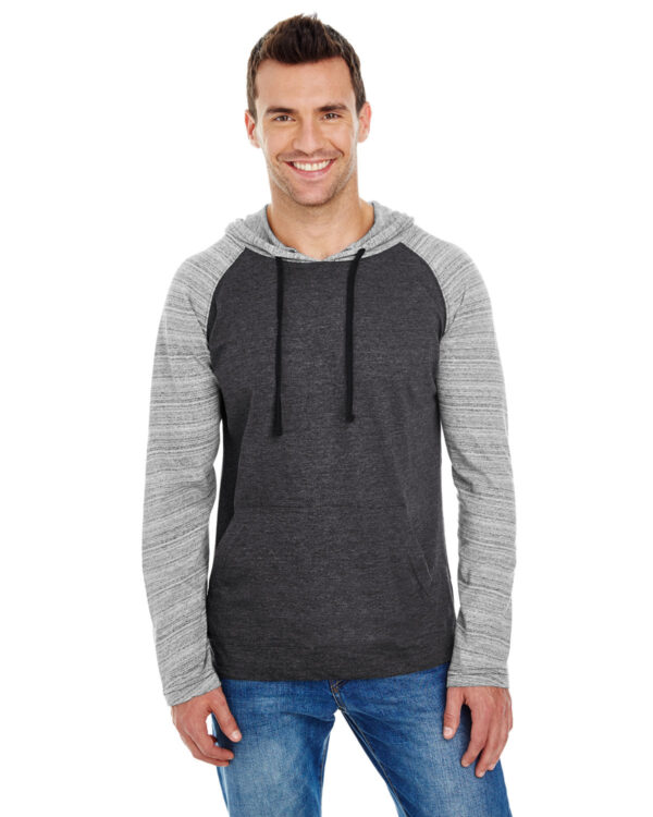Burnside Adult Raglan Sleeve Striped Jersey Hooded T-Shirt B8127 - Image 6