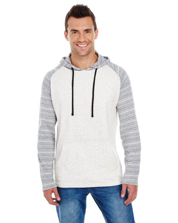 Burnside Adult Raglan Sleeve Striped Jersey Hooded T-Shirt B8127 - Image 7
