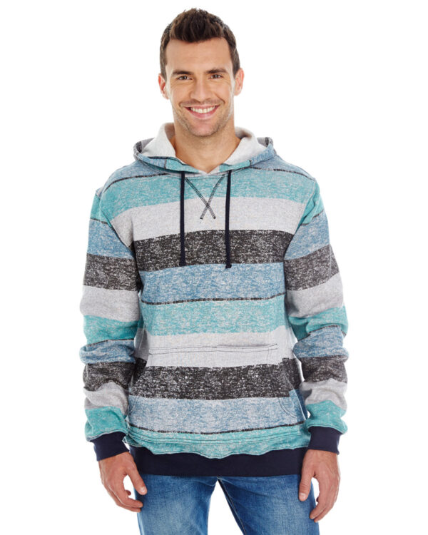 Burnside Men's Printed Stripe Marl Pullover B8603 - Image 2
