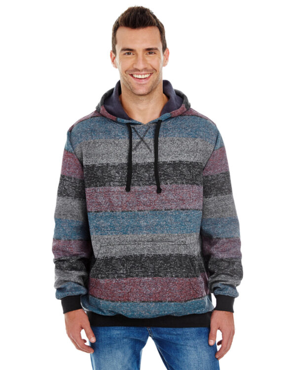 Burnside Men's Printed Stripe Marl Pullover B8603 - Image 3